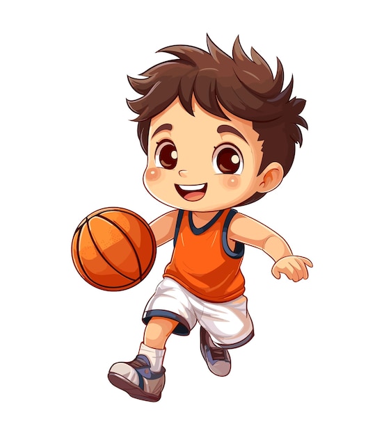 Ilustración de vector de jugador de baloncesto de personaje de dibujos animados