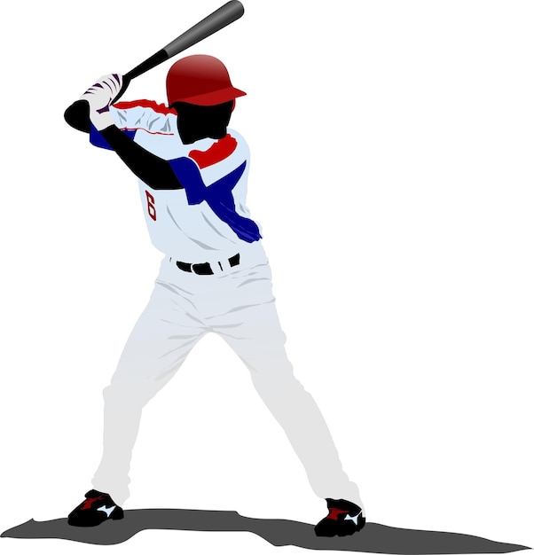 Vector ilustración de vector de jugador de béisbol