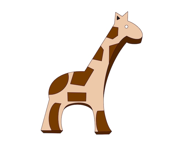 Ilustración de vector de juguete de jirafa de madera