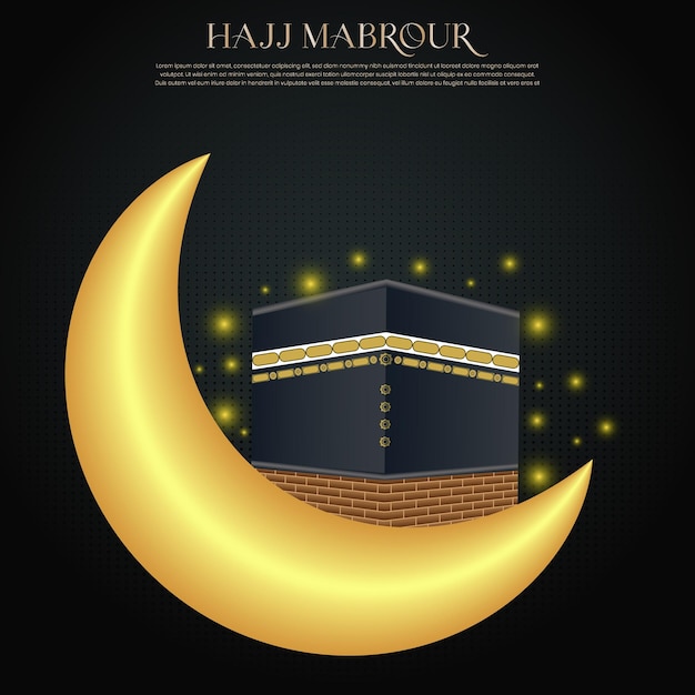 Ilustración de vector de kaaba para hajj mabrour en la meca arabia saudita