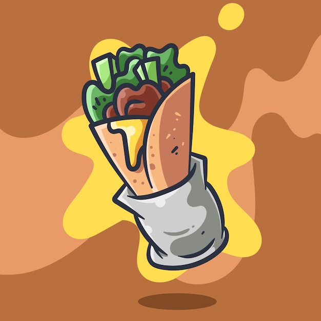 Vector ilustración de vector de kebab