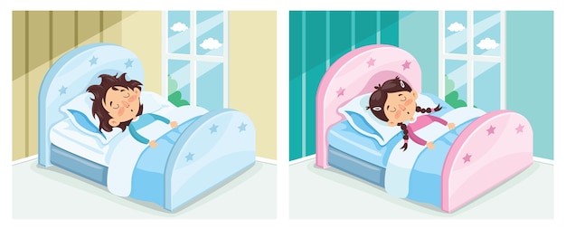 Ilustración de vector de kid sleeping