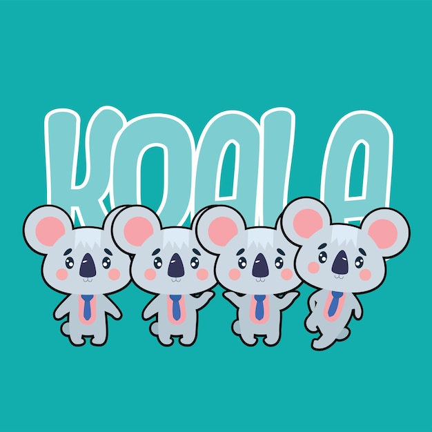 ilustración de vector de koala para diseño de camiseta de bebé