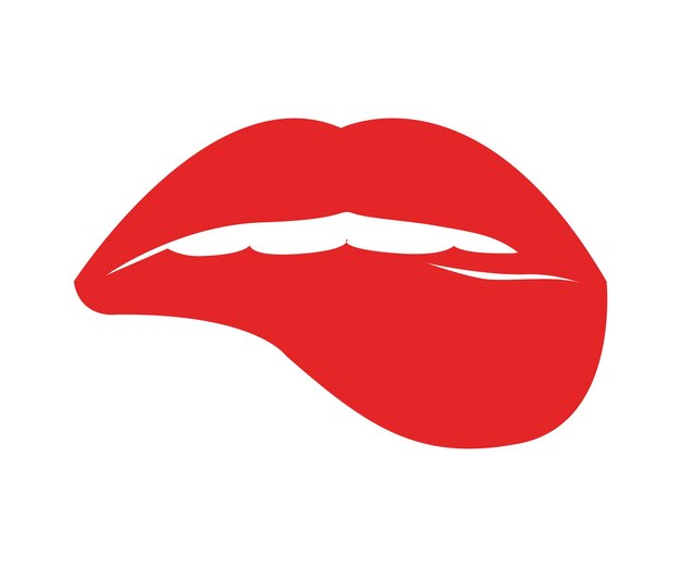 Ilustración de vector de labios de mujer con lápiz labial rojo