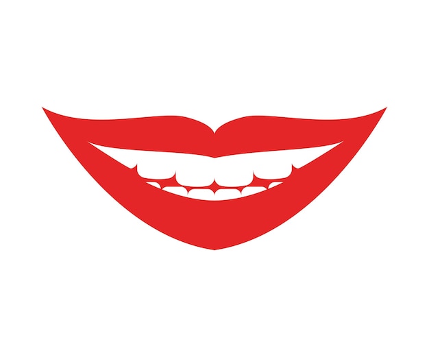 Ilustración de vector de labios de mujer con lápiz labial rojo