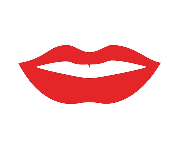 Ilustración de vector de labios de mujer con lápiz labial rojo
