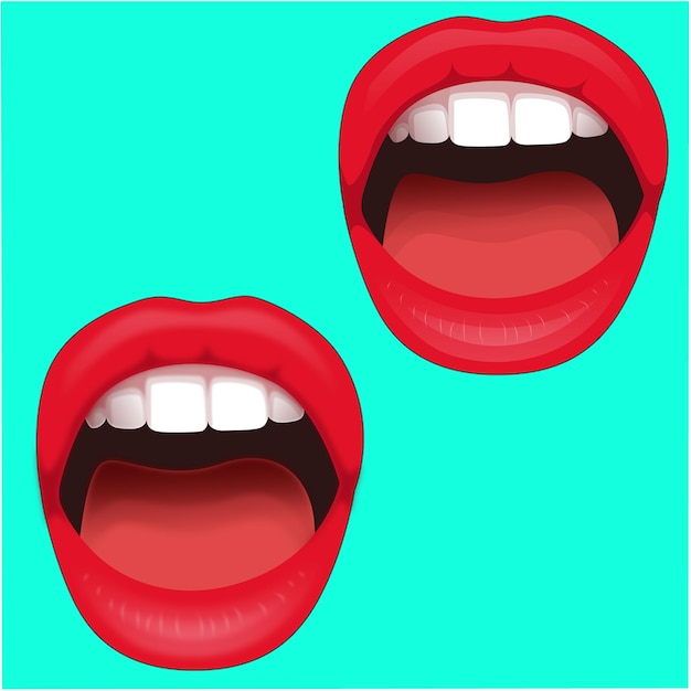 Ilustración de vector de labios rojos de mujeres sexy