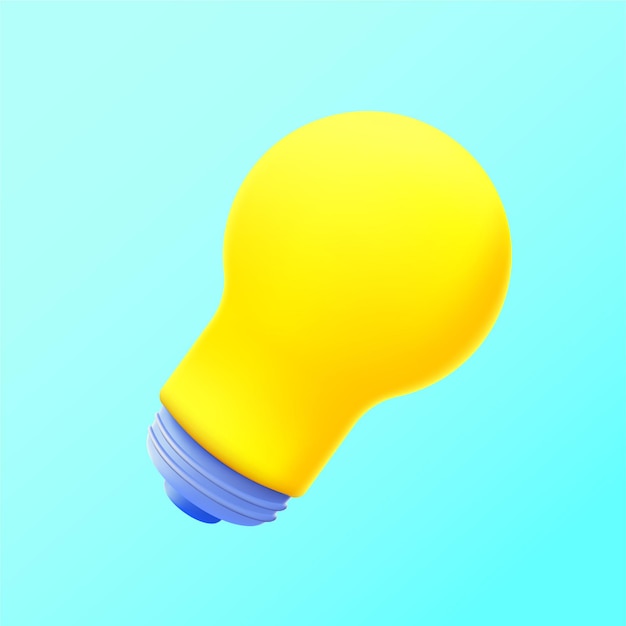 Vector ilustración de vector de lámpara de icono lindo renderizado 3d