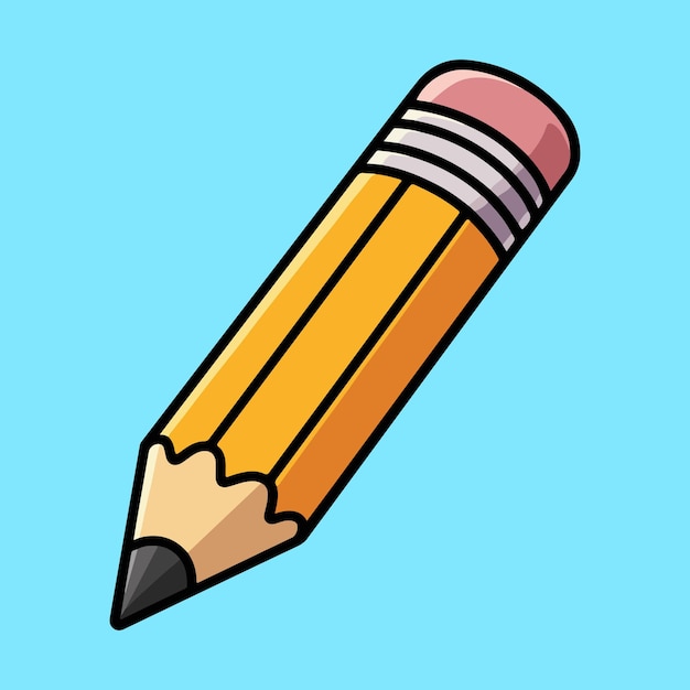 Ilustración de vector de lápiz plano