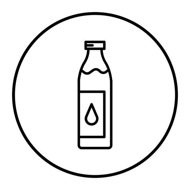 Ilustración del vector de la leche en botella