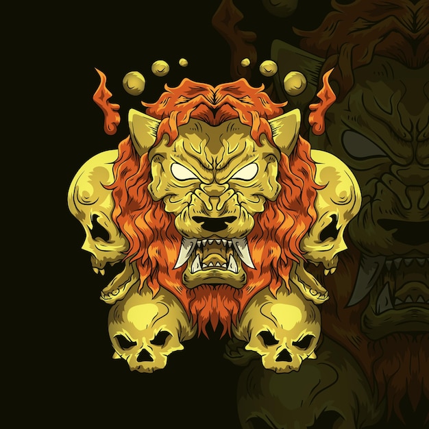 Ilustración de vector de león dorado de la muerte