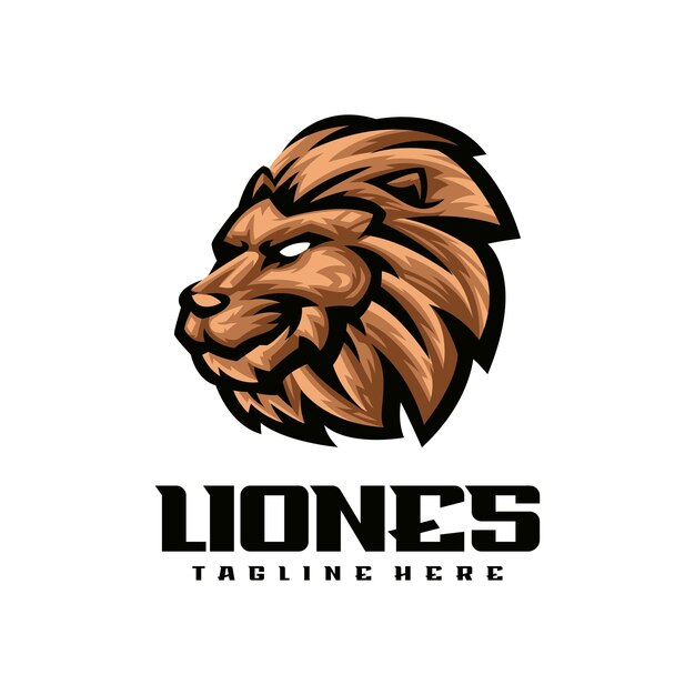Ilustración Vector León Estilo Mascota Esport