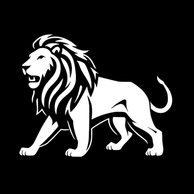 Ilustración de vector de león negro y blanco