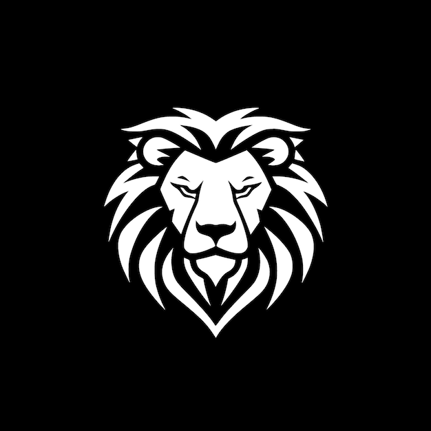 Ilustración de vector de león negro y blanco