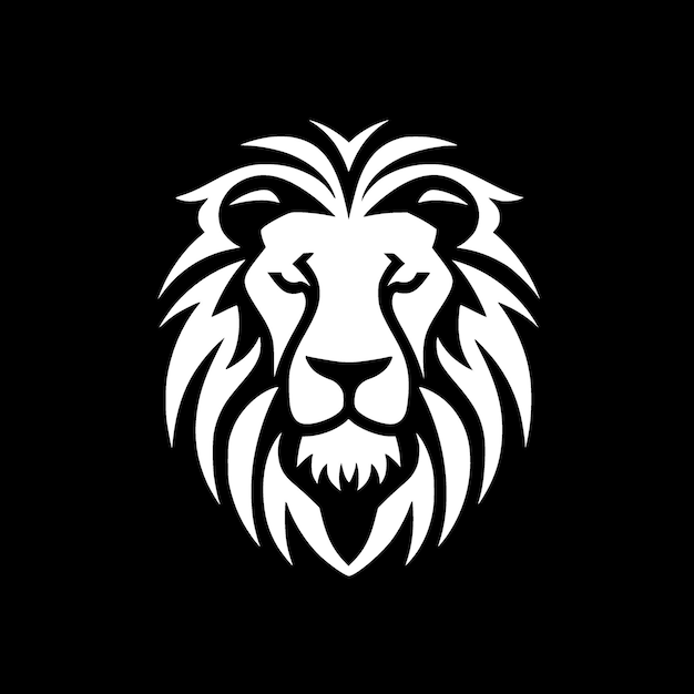 Ilustración de vector de león negro y blanco