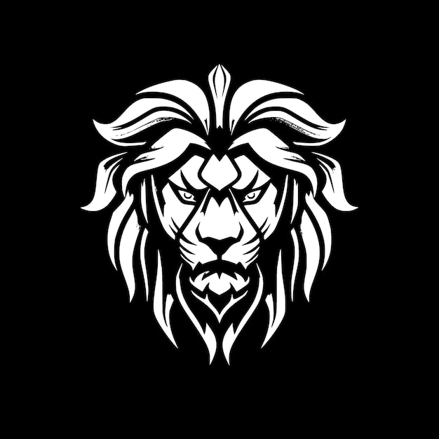 Ilustración de vector de león negro y blanco