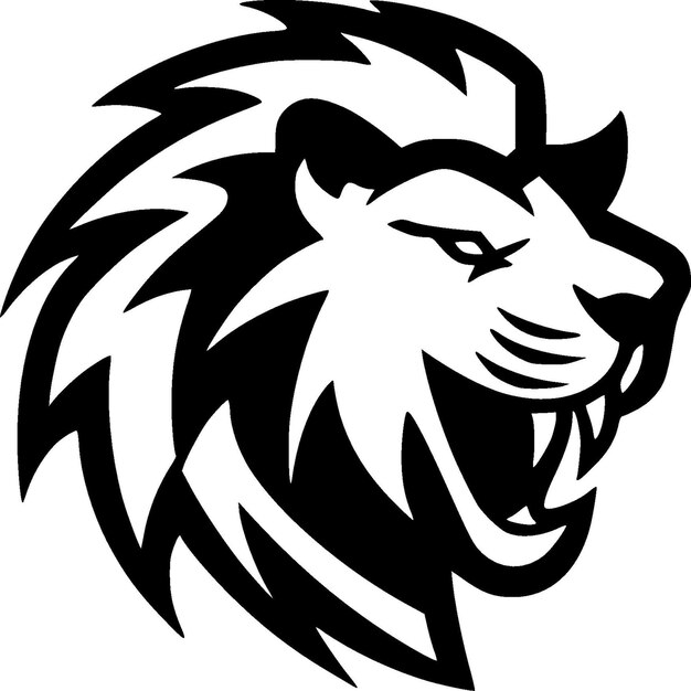 Ilustración de vector de león negro y blanco