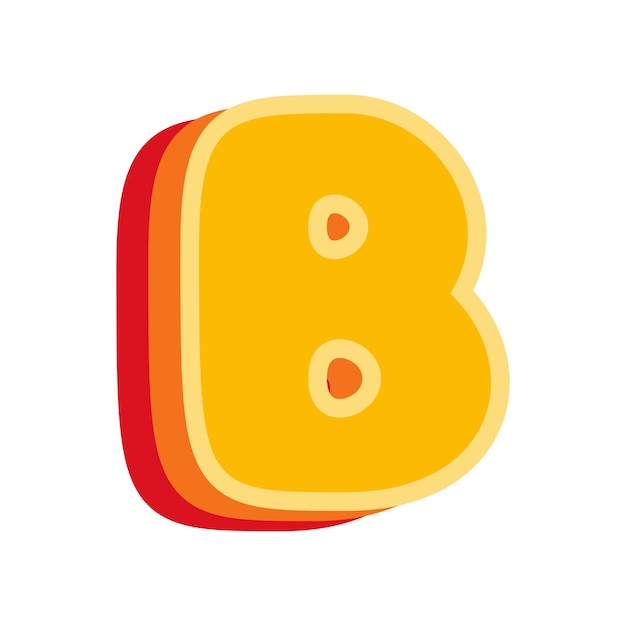 Ilustración de vector de letra B naranja