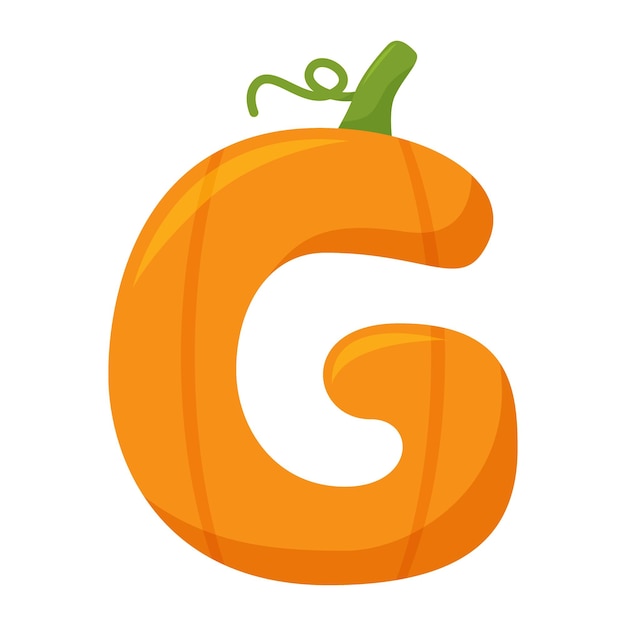 Ilustración de vector de letra G calabaza