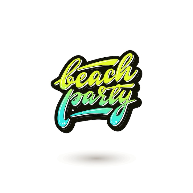 Ilustración de vector con letras beach party.