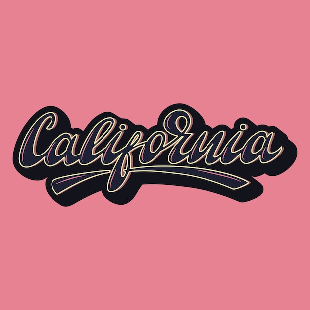 Ilustración de vector con letras California.