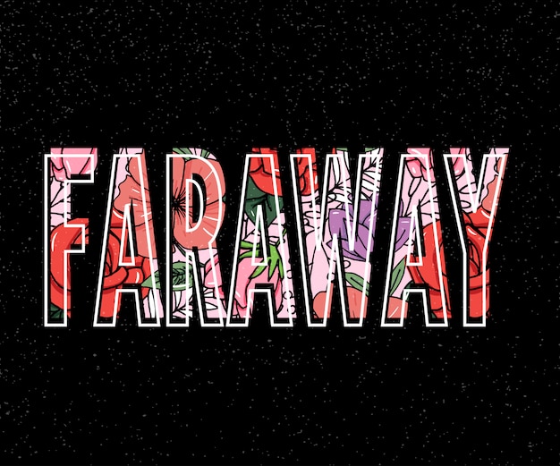 Ilustración de vector de letras faraway.