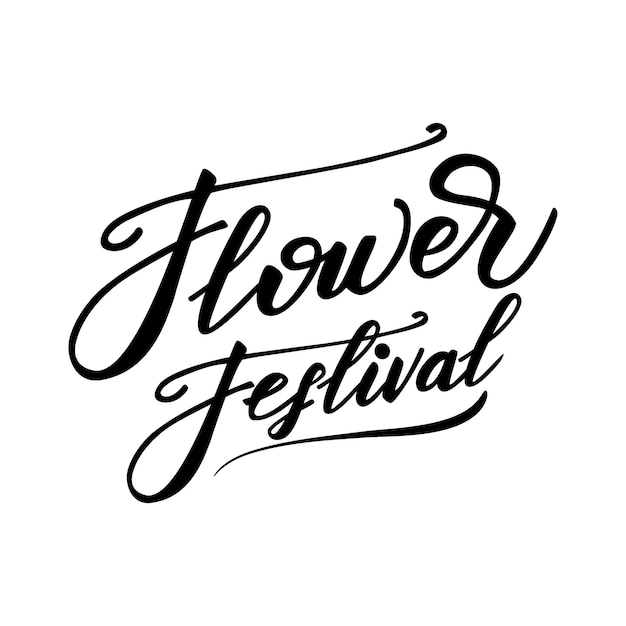 Ilustración de vector con letras festival de flores.