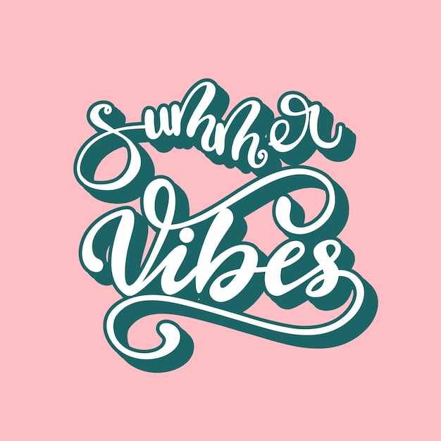 Vector ilustración de vector con letras summer vibes.