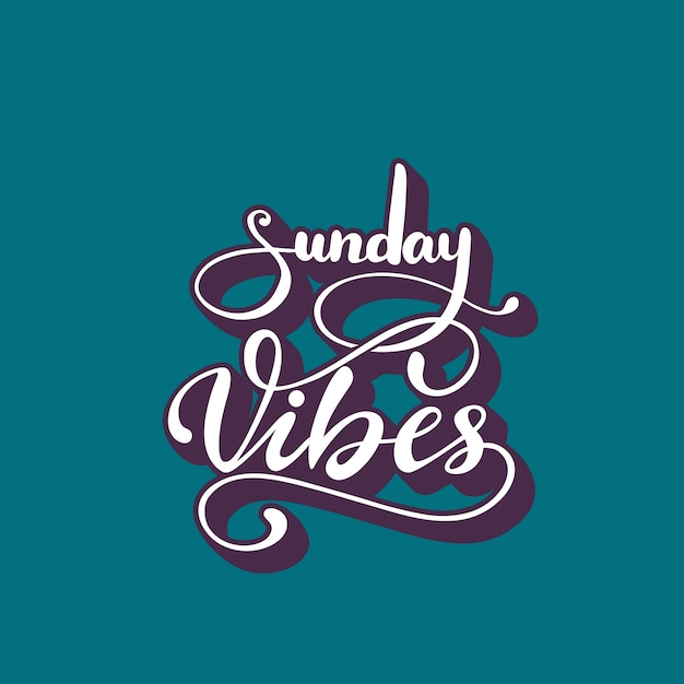 Ilustración de vector con letras Sunday Vibes