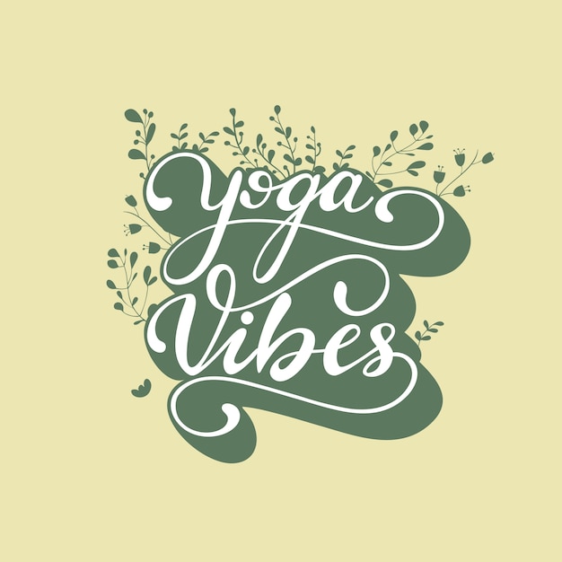 Ilustración de vector con letras vibraciones de yoga.