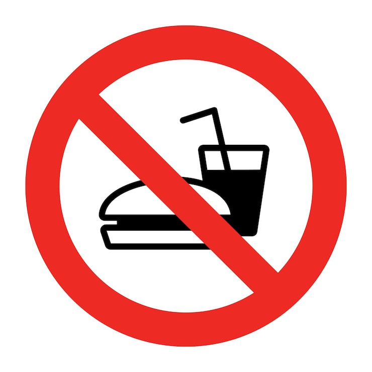 Vector ilustración de vector libre de una señal de comida prohibida
