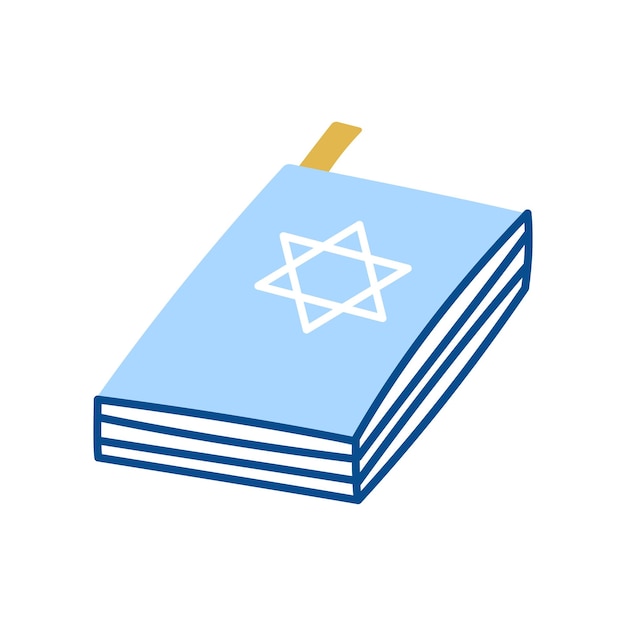 Ilustración de vector de libro de Hanukkah en estilo plano