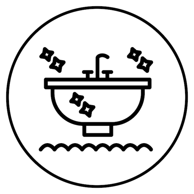 Ilustración del vector de limpieza del fregadero