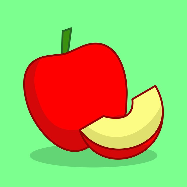 Vector ilustración de vector de linda manzana roja