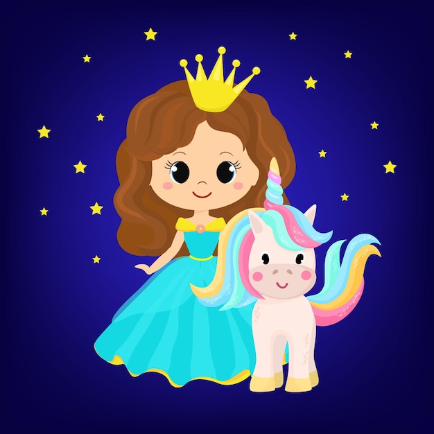 Ilustración de vector de linda princesa