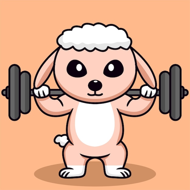 Ilustración de vector de lindo animal de cabra y chibi