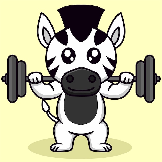 Ilustración de vector de lindo animal cebra y chibi