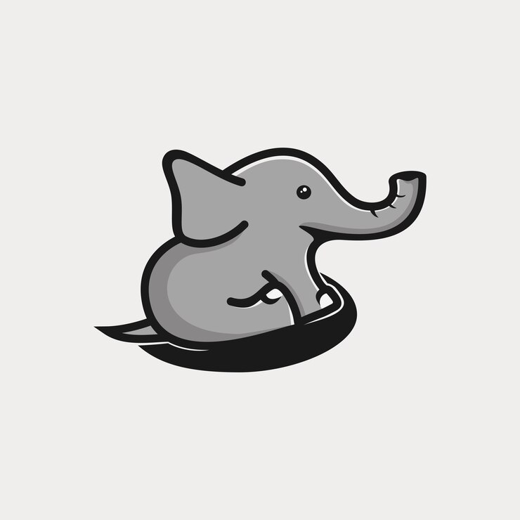 Ilustración de vector de lindo bebé elefante