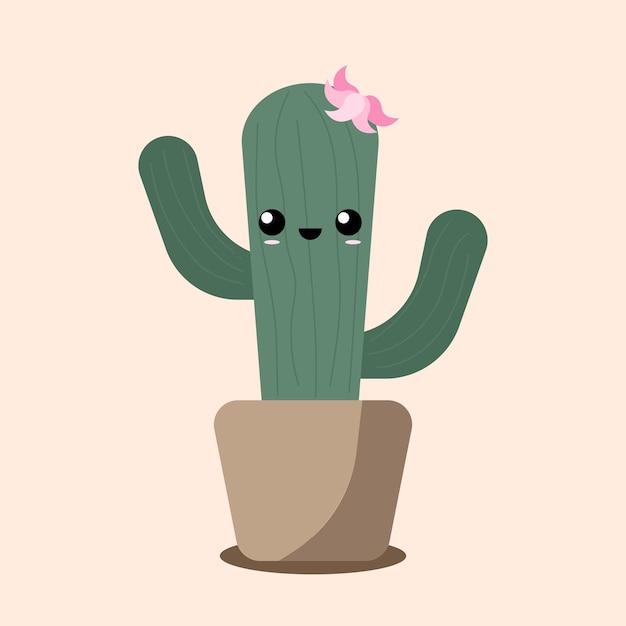 Ilustración de vector lindo cactus