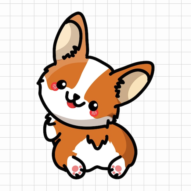 Ilustración de Vector lindo Corgi