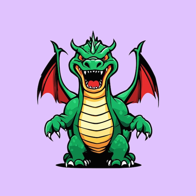 Ilustración de vector lindo dragón