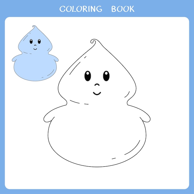 Ilustración de vector de lindo fantasma para colorear libro