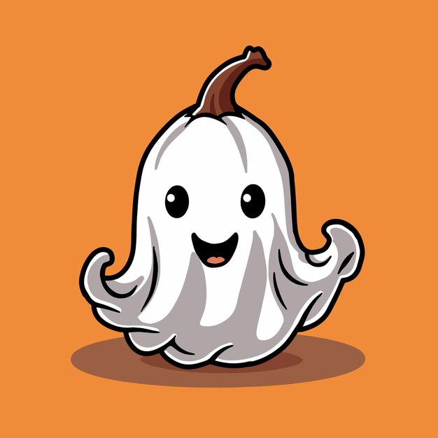 Ilustración de vector lindo fantasma feliz Halloween