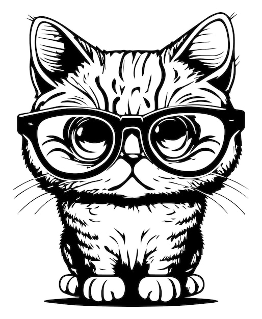Vector ilustración de vector de lindo gato