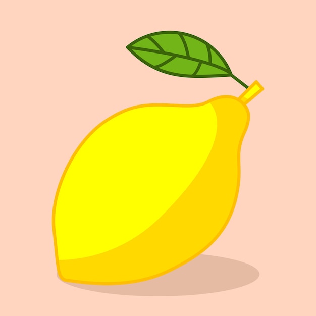 Ilustración de vector de lindo limón amarillo