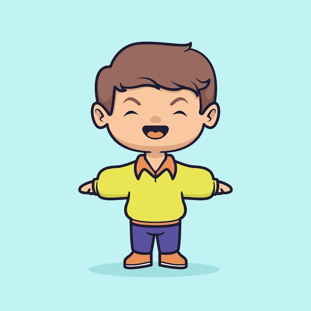 Ilustración de vector lindo niño feliz