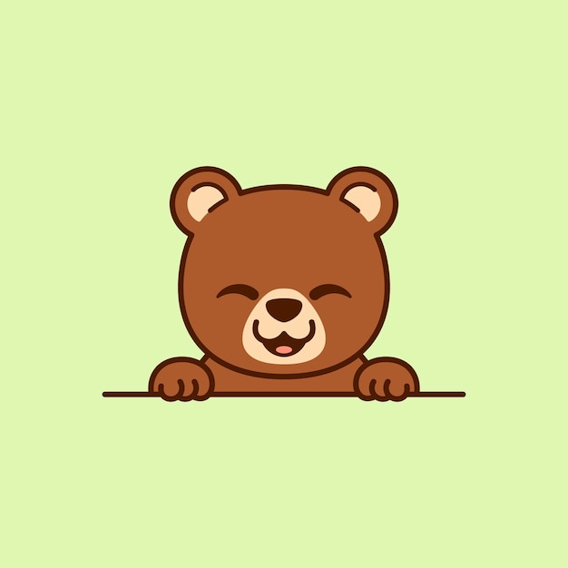 Ilustración de Vector de lindo oso que mira a escondidas