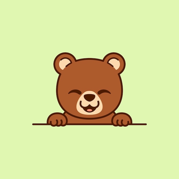 Ilustración de Vector de lindo oso que mira a escondidas