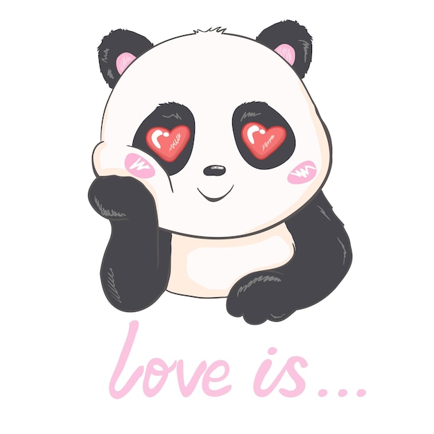 Ilustración de vector lindo panda