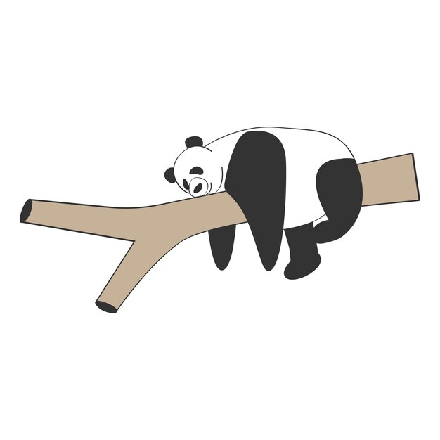 Ilustración de vector lindo panda